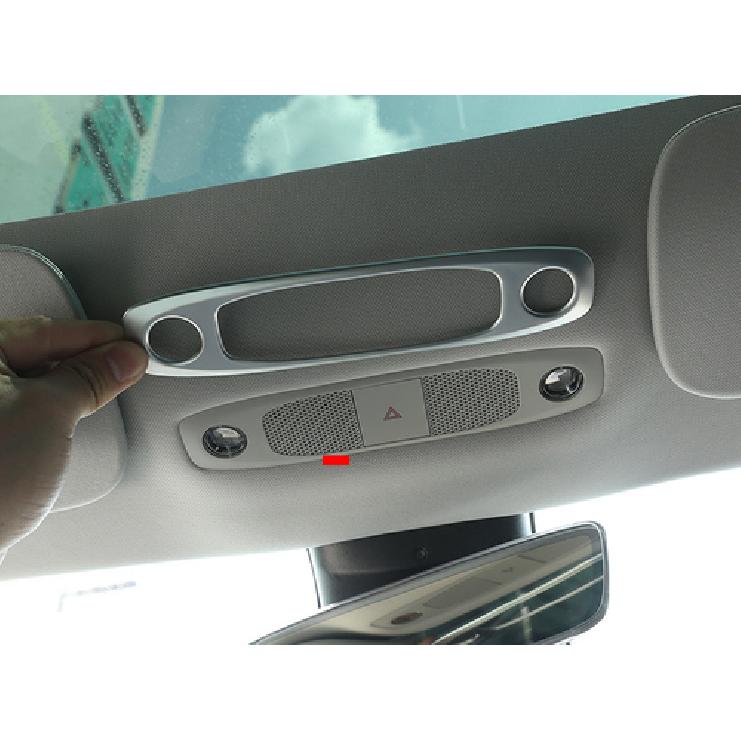 Silver ABS Front+Rear Reading Lamp Frame Cover Trim For Tesla Model 3 2017-2021