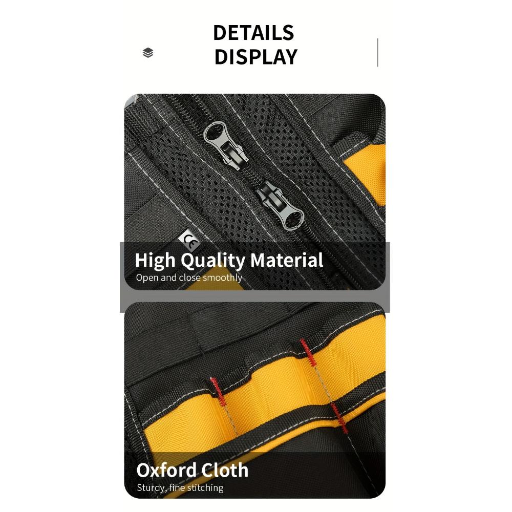 Nastavitelná vesta na elektrické nářadí - Odolná vícekapsová úložná taška pro údržbáře, tesařská pracovní vesta se zipovou kapsou, elektrické nářadí pro elektrikáře