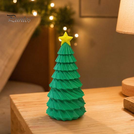 Star Topper Tree Statue 3D Printed Christmas Figurine, Yellow Statue, Mini Small Ornament Decoration for Home Office, Gift Xmas Holiday Party