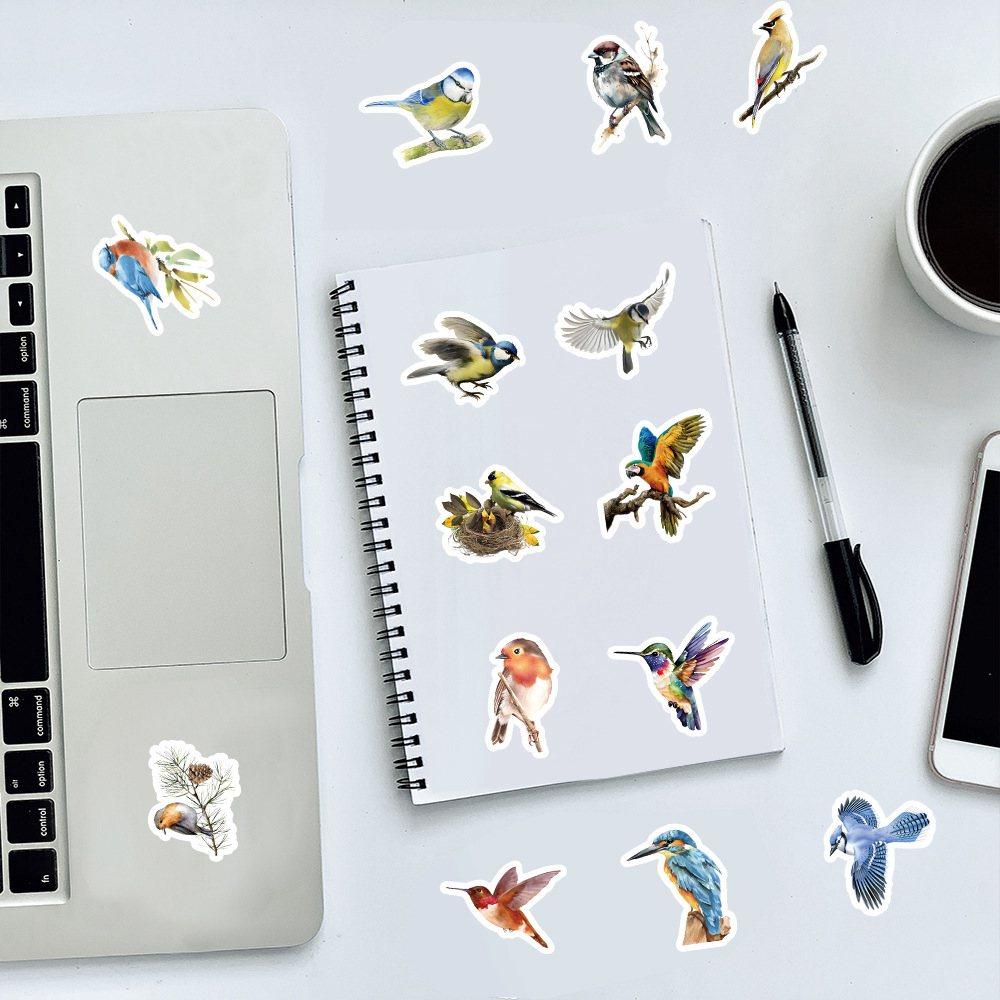 100PCS Ink painting Style Bird Aesthetic Stickers for Laptop Notebook Phone Water Bottle Waterproof Decal Room Decorating