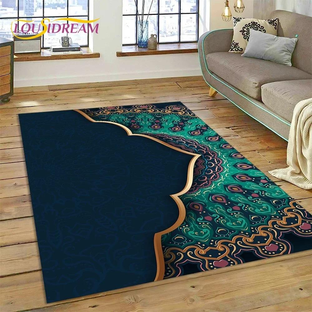 Muslimský Islám Modlitba Klečící Poly Podložky Mandala Koberec Kobereček do Ložnice Obývacího Pokoje Domácí Dekorace na Pohovku,Velká Dekorativní Podlahová Rohož