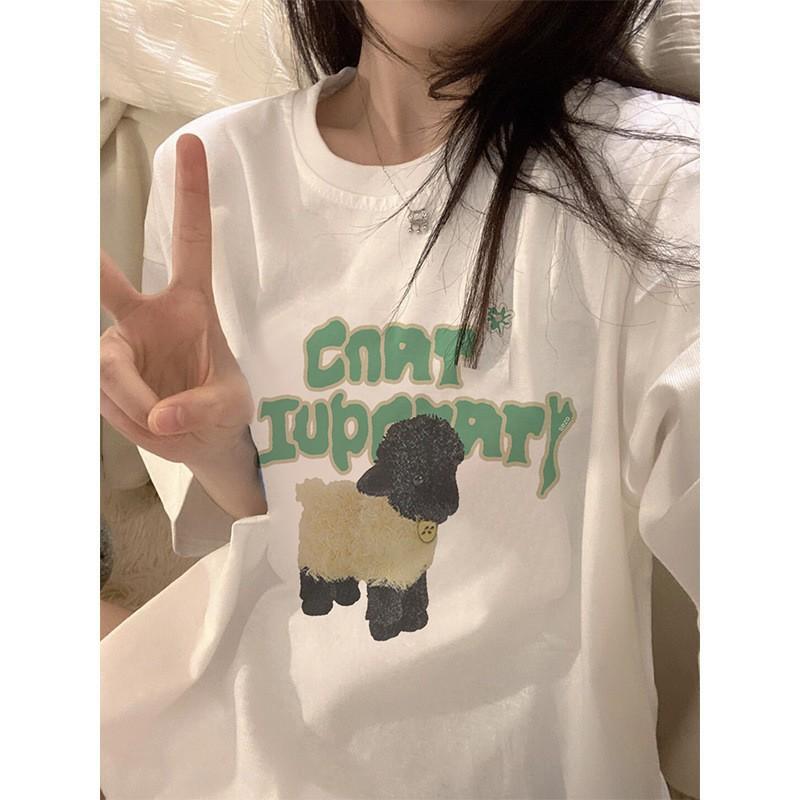 Cotton Short-sleeved T-shirt Women's Loose Original Style New Letter Printing Student T-shirt Ins Women's Fashion