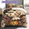 Anime Pattern Bedding Quilt Set Quilt Cover Pillowcase Home Decoration Birthday Gift (1 * Duvet Cover + 2 * Pillowcase, Without Core)