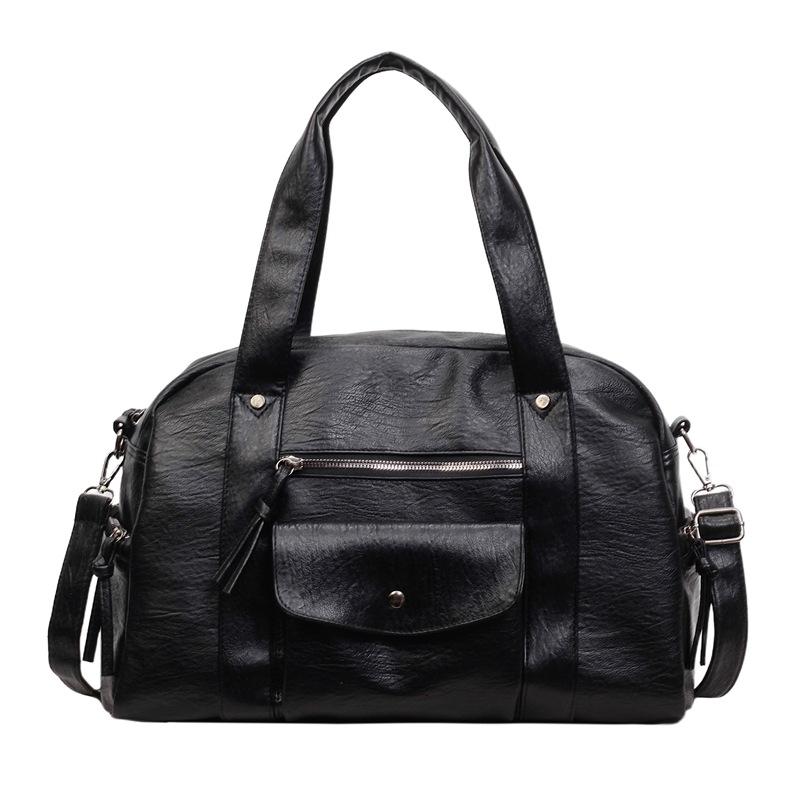 Fashion large-capacity tote bag women s 2026 spring new light luxury niche retro shoulder messenger bag 40*20*25 чёрный