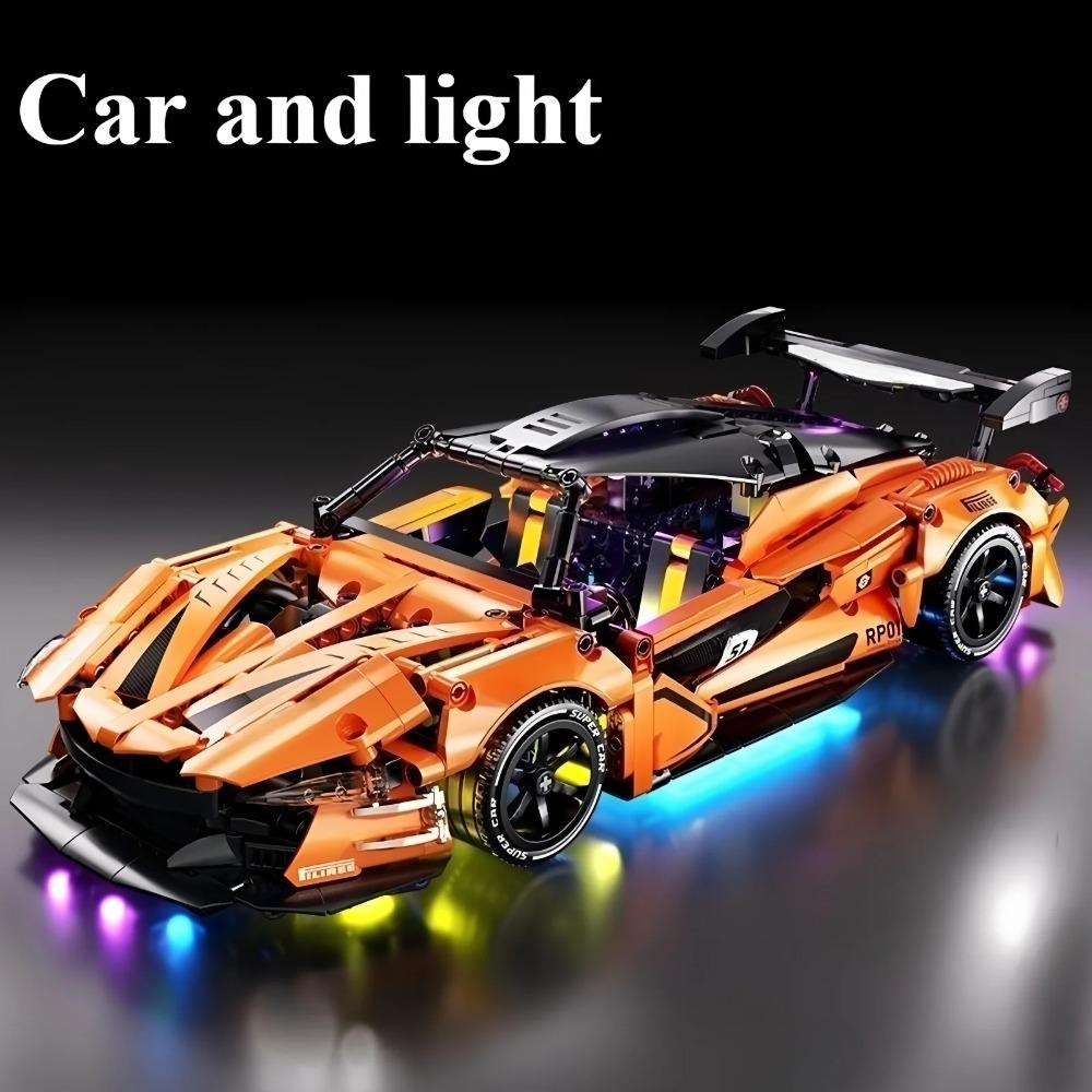 Racing building block toys, racing model building blocks 1:14 DIY sports car building block puzzles, children's gifts