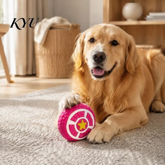 Interactive Pet Toys for Boredom And Anxiety Round Shield Dog Toy, Squeaky Latex Chew Safe Puppy Teething Fetch Teeth Cleaning Toy Small Medium