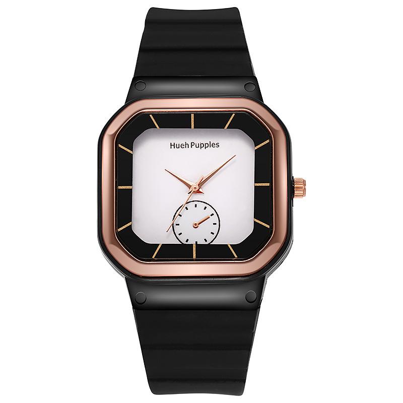 21 Square Korean Casual Unisex Silicone Strap Quartz Watch - Simple Design