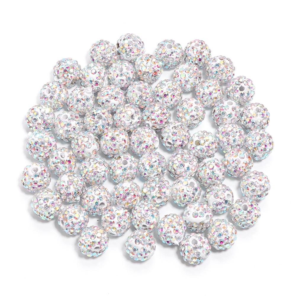 10pcs/bag Colorful Soft Pottery Clay Shamballa Beads Loose Beads For Jewelry Making DIY Necklace Bracelets Pendants Accessories