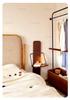 Vintage Solid Wood Bedside Table with Foldable Storage Rack