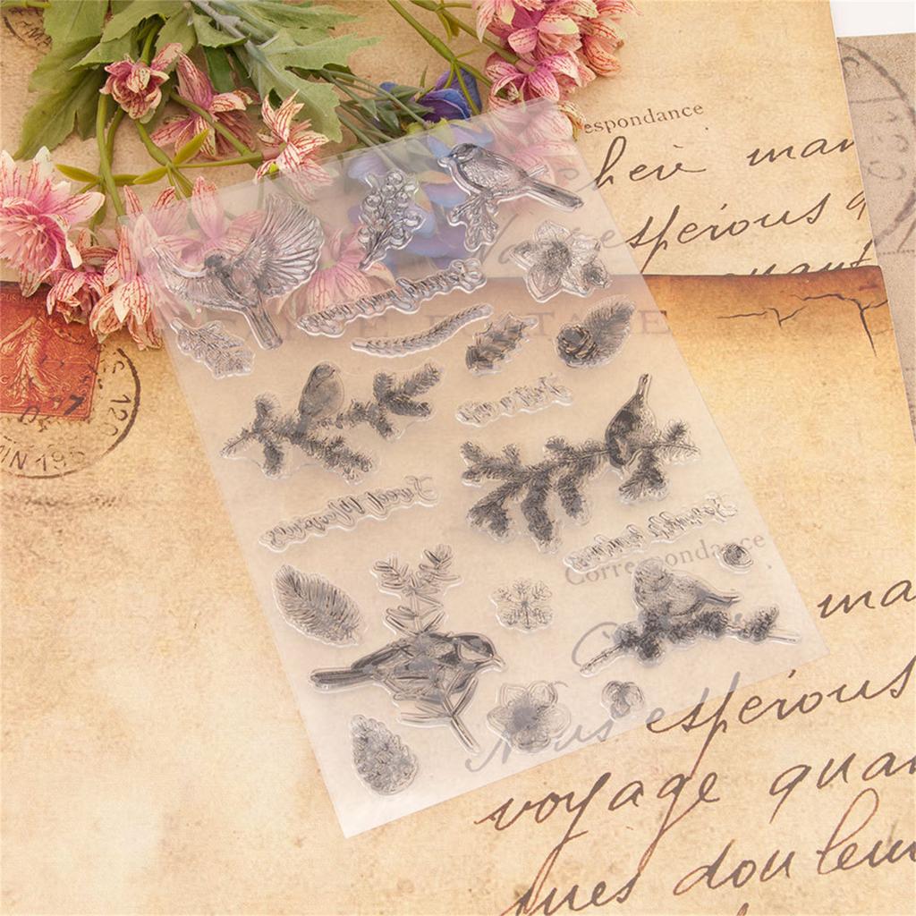 Winter Birds Silicone Clear Stamps for Card Making Scrapbooking Embossing DIY Craft Album Rubber Seal Stamps Decoration