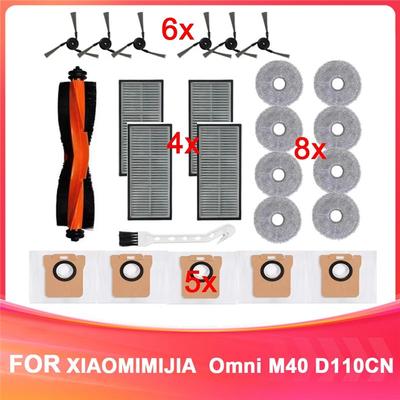 AEE4-For Xiaomi Mijia Omni M40 D110CN Replacement Parts Main Side Brush Hepa Filter Mop Cloth Dust Bag Accessories