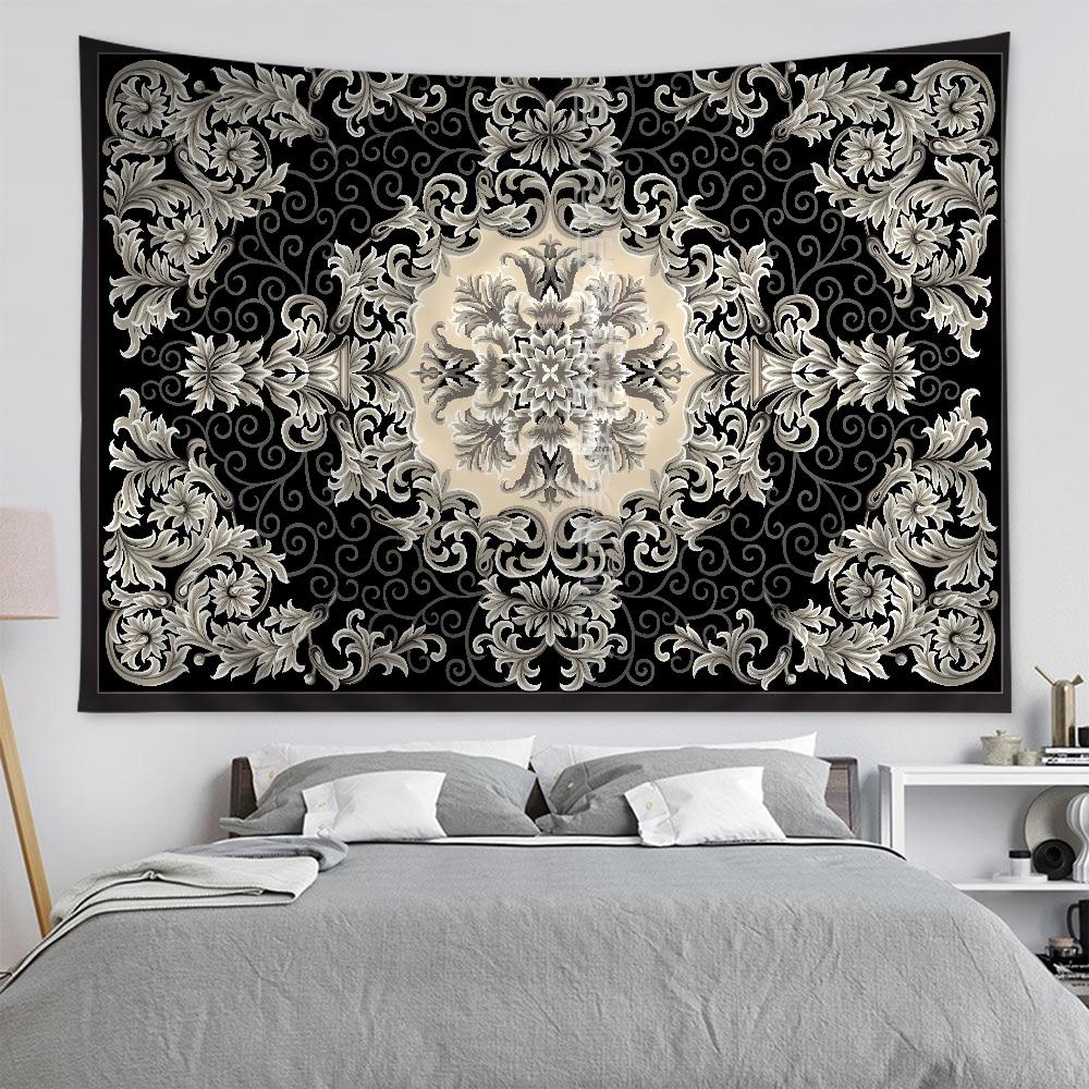 Retro Mandala Tapestry Bohemian Style Wall Art Polyester Print for Luxury Home Interior Decor