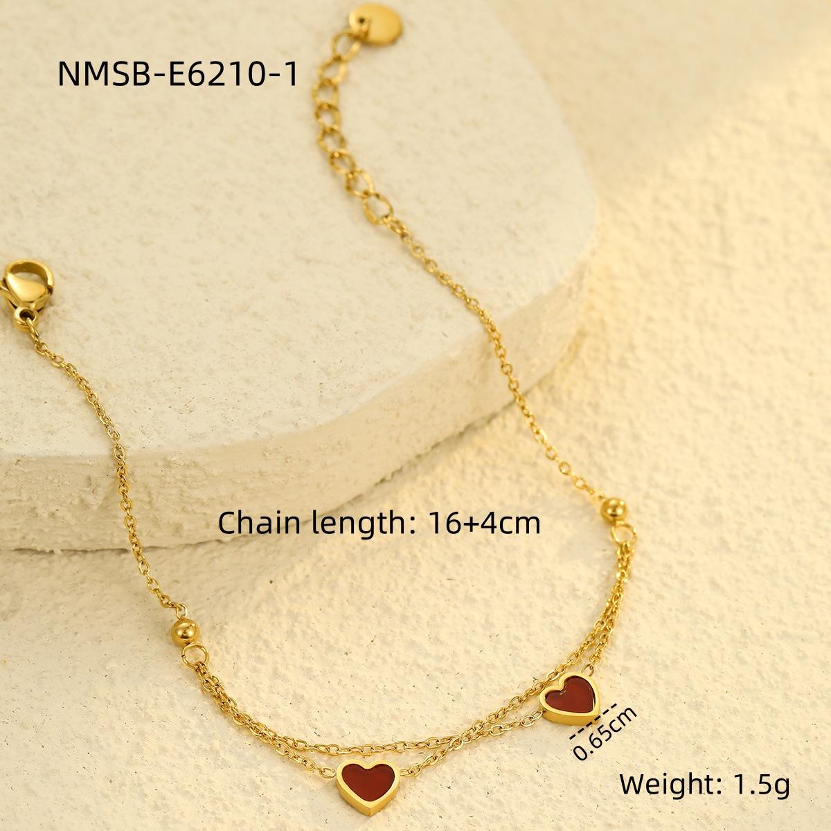 GEMCHIC Women s Gold Double Layer Heart Stacking Bracelet Stainless Steel Love Non-Fading Fashion Jewelry