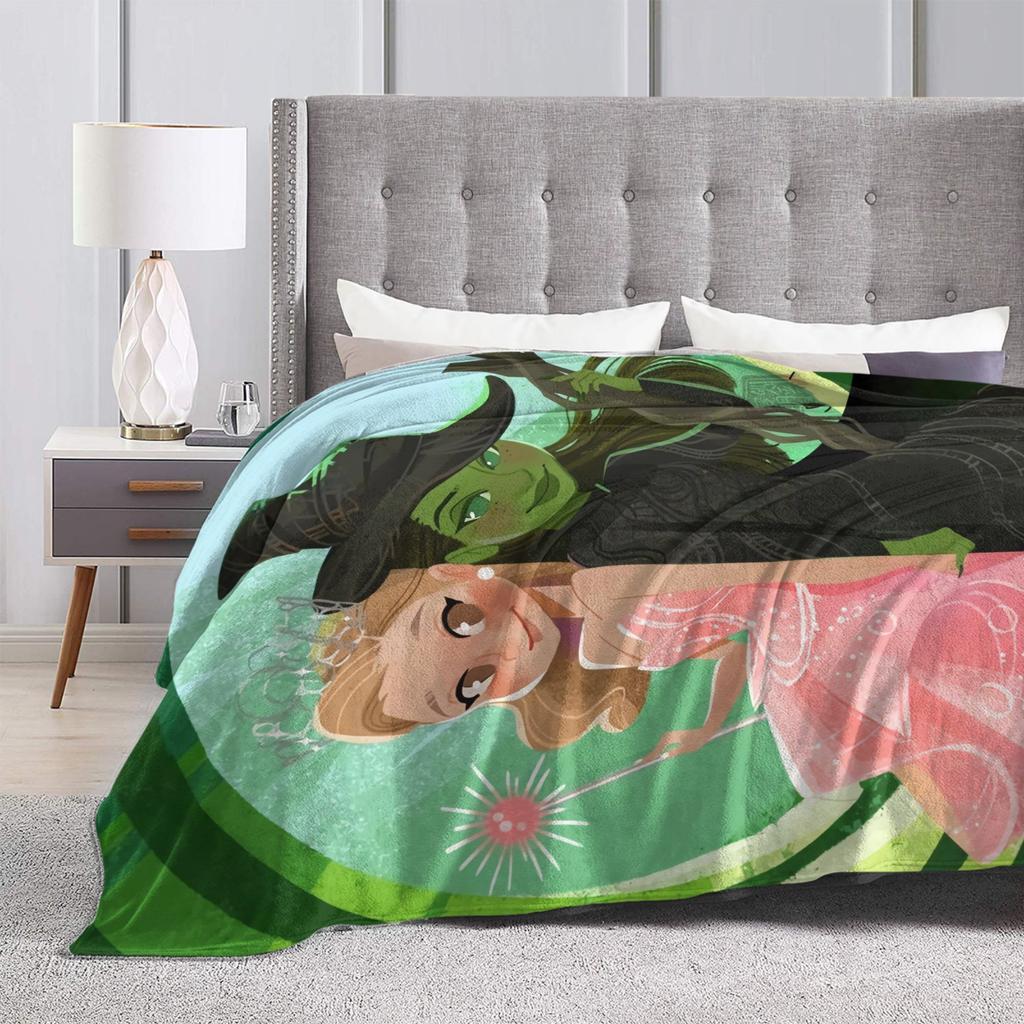 Wicked 2 Musical Movie Glinda Poster Warm Blankets Plush Throw Blanket Graphic Living Room Flannel Bedspread Sofa Bed Cover