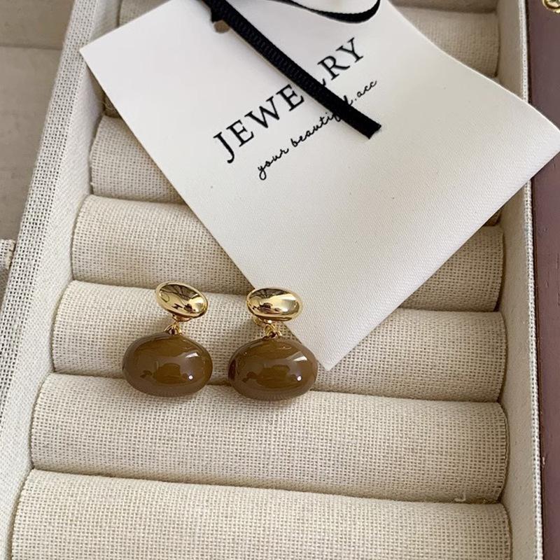 New Vintage Heart Drop Earrings Baroque Pearl Earrings Gold Color Round Earclip Women Temperament Elegant Jewelry Party Gifts