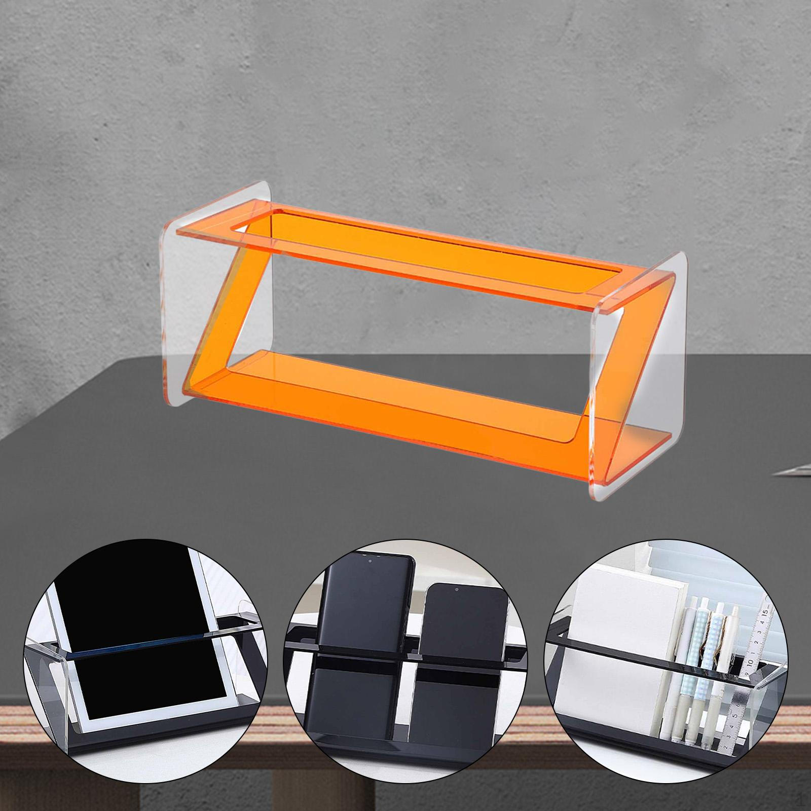 

Remote Control Holder Acrylic Desk Organizer Display Decorative Rack Storage Box for Bathroom помаранчевий