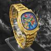 Quadratische Retro-Uhr für Herren Edelstahlarmband Wasserdichte Quarz-Armbanduhr