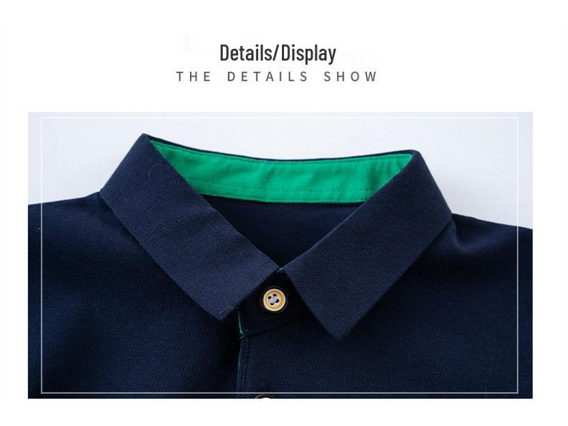 Boys' Autumn Long-Sleeve Cotton Polo Shirt with Turn-Down Collar