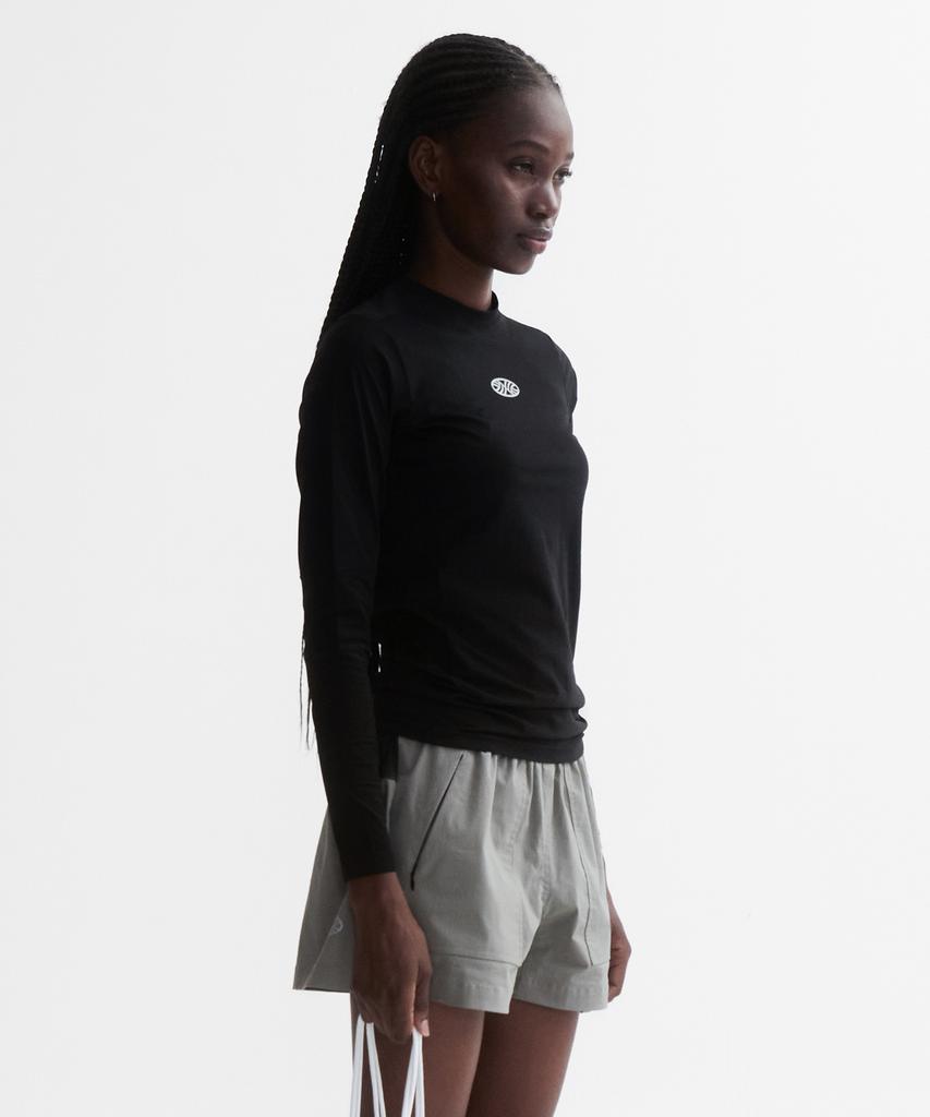 Minasu Venode Small Track Logo Active Long Tshirts_Black (Tight Fit)