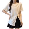 La Chapelle Women's Summer Irregular Slit T-Shirt