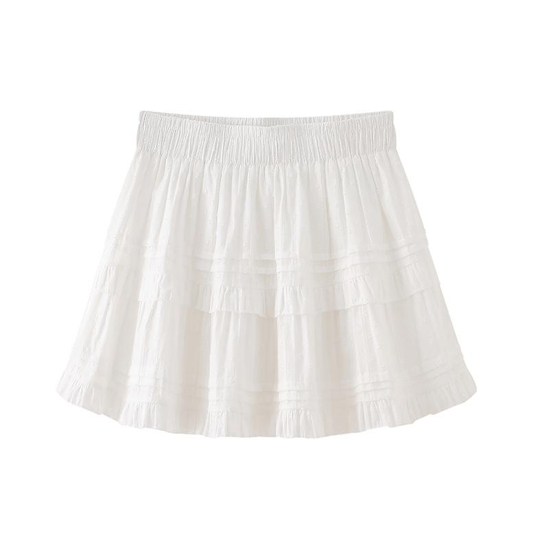 

White Skirt Women s Summer Thin Small A Word Fluffy Ballet Cake Skirt S белый