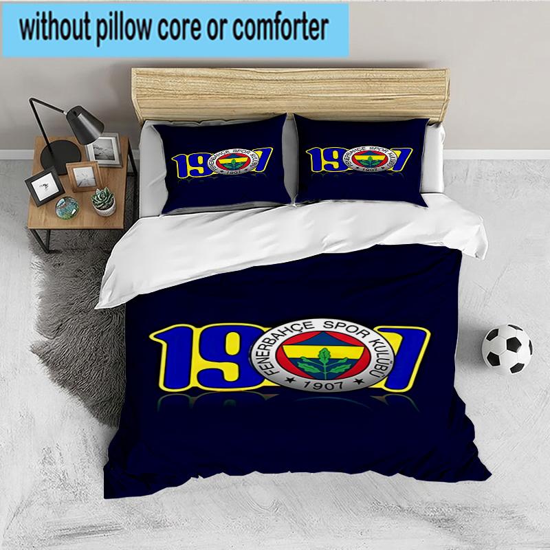 Fenerbahçe Crest Design 3PCS Bedding set,Ideal for 1pc Duvet Cover And 2pcs Pillowcases Perfect for Fan gift,Ideal for Bedroom, Dormitory