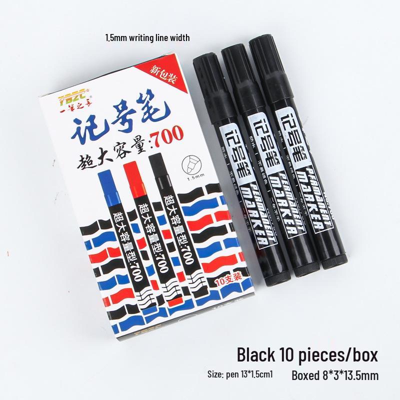 Refillable 700 Extra Bold Oil-Based Marker, Quick-Drying, Large Capacity, Big Tip, Blue/Black Pen