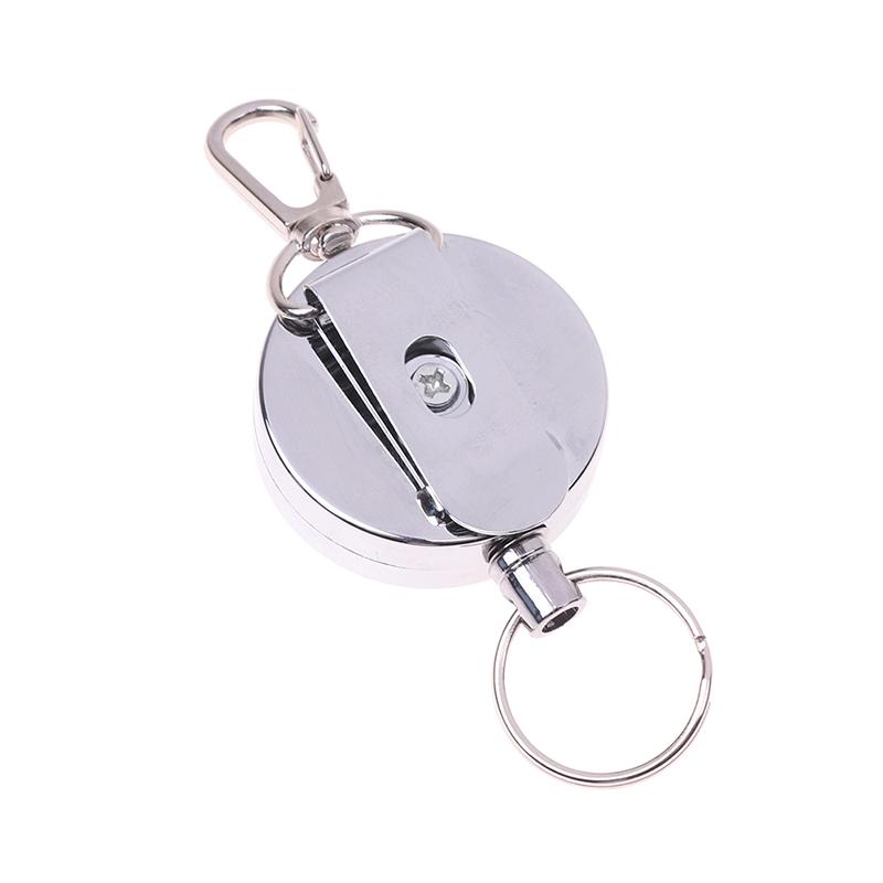 Ausziehbarer Schlüsselanhänger aus Metall, Gürtelclip, Pull-Schlüsselring, Ausweishalter, Clip