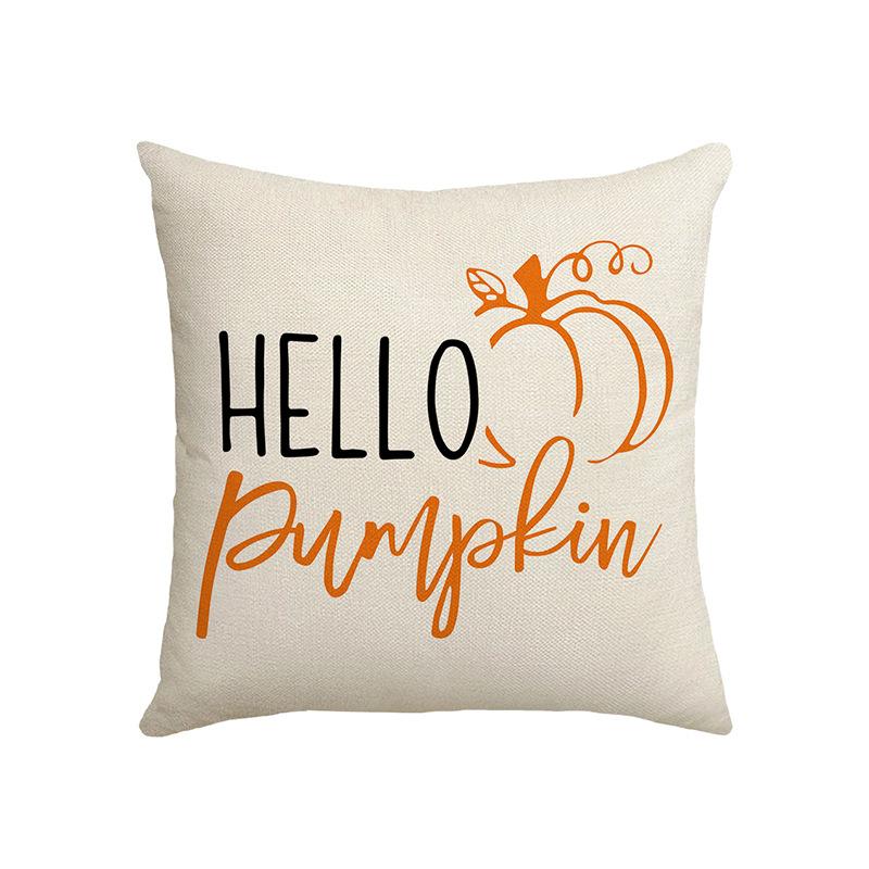 New Autumn Thanksgiving Pillow Cover Home Sofa Cushion Cover Linen Maple Leaf Pumpkin Car Pillow
