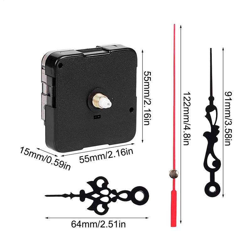Wall Clock Mechanism Replacement With Hook Silent Controlled Wall Clock Movement Mechanism for Repair Parts Replacement