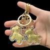 2026 Zodiac Horse Imitation Gold Foil Keychain New Year Lucky Wealth Phone Chain Souvenirs Mobile Phone Key Lanyard Gift