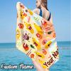 Custom Name Larva Beach Towel - Soft, Ultra-Absorbent Microfiber, Lightweight, Perfect for Beach, Parties, Travel, Camping