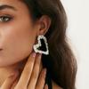 Creative Liquid Lava Wrinkled Heart Earrings Exaggerated Geometric Texture Square Stud Earrings