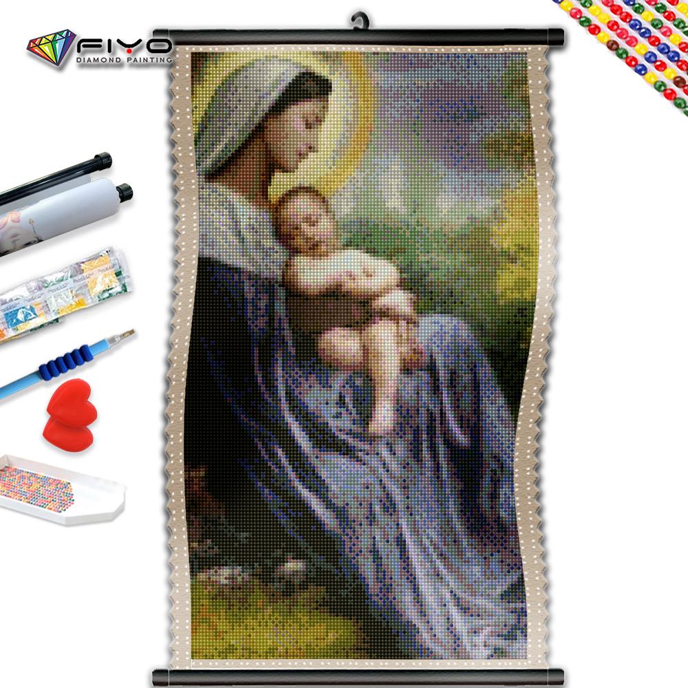 

5D DIY Рамка Алмазная вышивка Религиозная женщина Полная квадратная картина Детские наборы для вышивки крестиком Мозаика Портрет Украшение дома Подарок