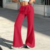 Women's Loose Fit Flared Sweatpants with Drawstring Waist, Casual Color Pants for Everyday Wear