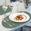 Set of 4 Silicone Placemats, Heat-Resistant and Easy-to-Clean Dining Table Placemats, Non-Slip Silicone Placemats for Dining Tables, Oval, 16.9" X 11.