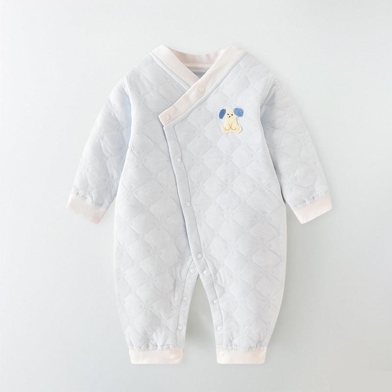 Quilted Baby Romper: Warm Cotton Onesie for Autumn & Winter