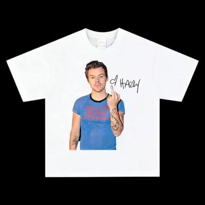 Harry Styles T-Shirt Unisex Lässig Pop Street Grafikdruck Rundhalsausschnitt Lässige Mode Reine Baumwolle Streetwear Oberteile für Herren Damen