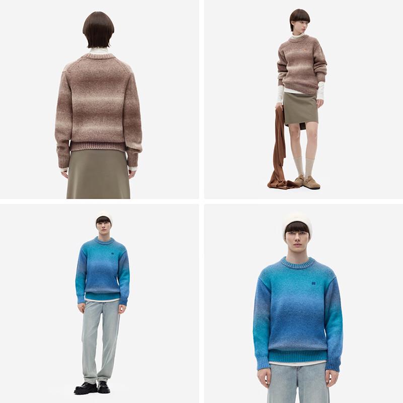 Bananain 503 Unisex Thermal Gradient Crew Neck Pullover Sweater