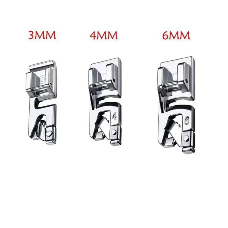 

3pcs 3mm 4mm 6mm Narrow Rolled Hem Presser Foot Set for Sewing Machine Hemming Set Multifunctional Sewing Machines Accessories