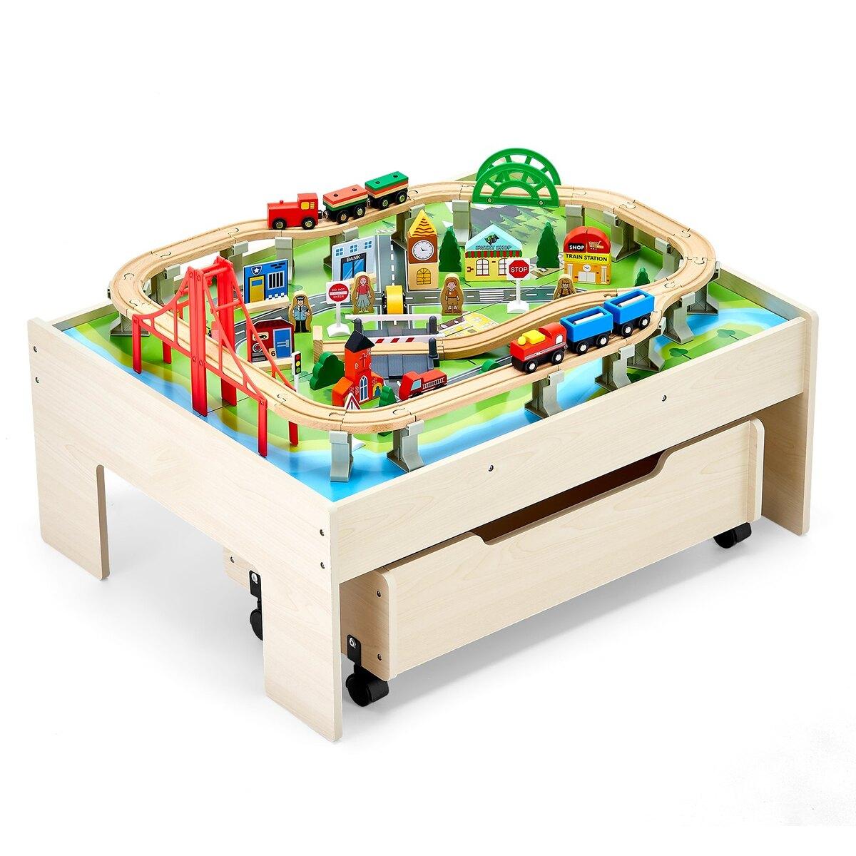 Train Table 100 PCS Wooden Kids