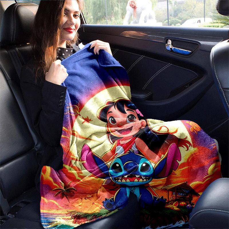 1pc Stitch Printing Blanket - Soft, All-Season Throw for Living Room, Bedroom,Personalized Gift with Adorable Cartoon Design