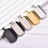 Blank Tag Men's Pendant Necklaces Stainless Steel Chain Necklace Square Pendant  For Men and Women