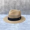 Straw Hollow Panama Straw Hat Men And Women Summer Seaside Vacation Beach Hat Jazz Hat Sun Visor Top Hat