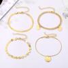 4-teiliges modisches Armband für Mädchen mit rundem Anhänger, luxuriöses, elegantes, leichtes und luxuriöses passendes Armband-Kombinationsset für Paare