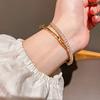 Geometric Zircon Metal Open Cuff Bracelet With Sparkling Stones For Women Fashion Jewelry