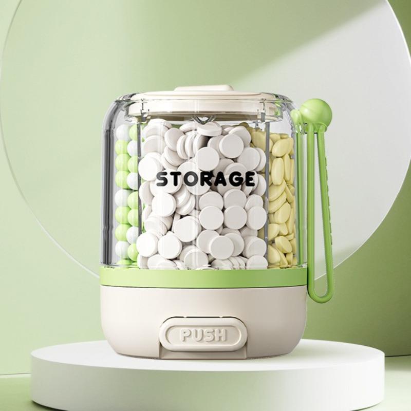 

New Press Pill Organizer 4-Compartment Drug Dispensing Bottle Mini Portable Daily Medicine Case Pocket Tablets Storage Container зелений