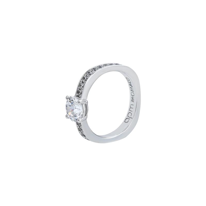 APM Monaco Single 925 silver zircon ring for women A22087OX серебряный