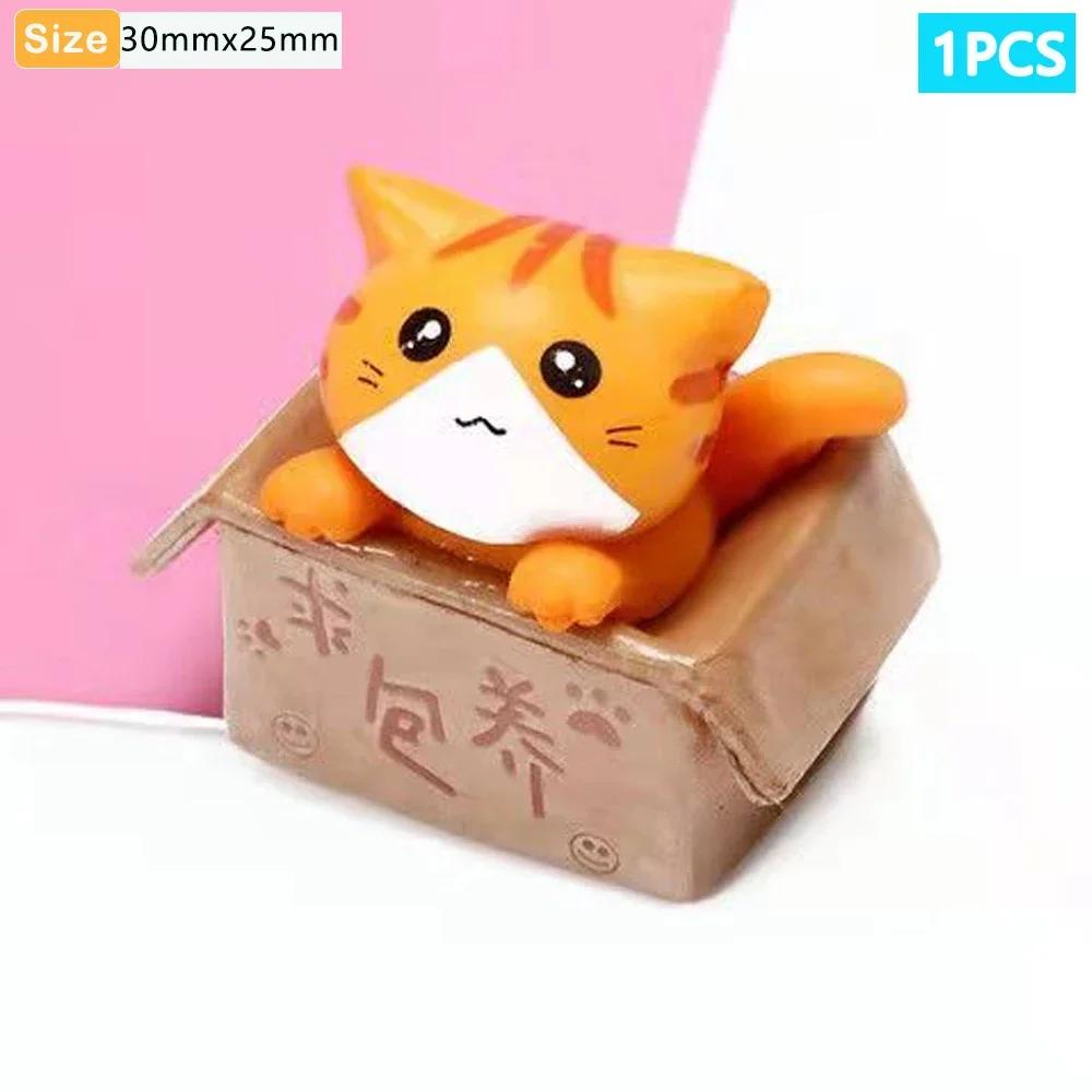 Kawaii 1-4 Stück Mini Katze Ornament Garten Kätzchen Statue Heimdeko Geschenk Kinder Kinder Babyzimmer Dekoration Spielzeug Miniaturfiguren