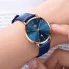 Women's Watch blue stylish waterproof ultra-thin leather strap analog simple dial easy-to-read fashion thin high school student watch for women